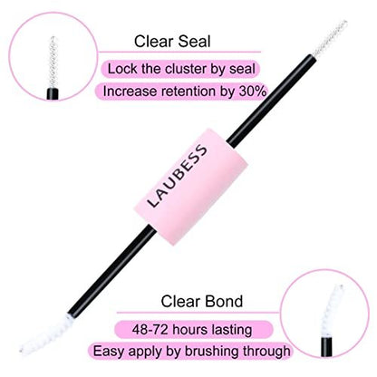 LAUBESS Lash Bond & Seal Clear Lash Glue – DIY Eyelash Extensions, Waterproof, Long Lasting, Strong Hold 48-72 Hours