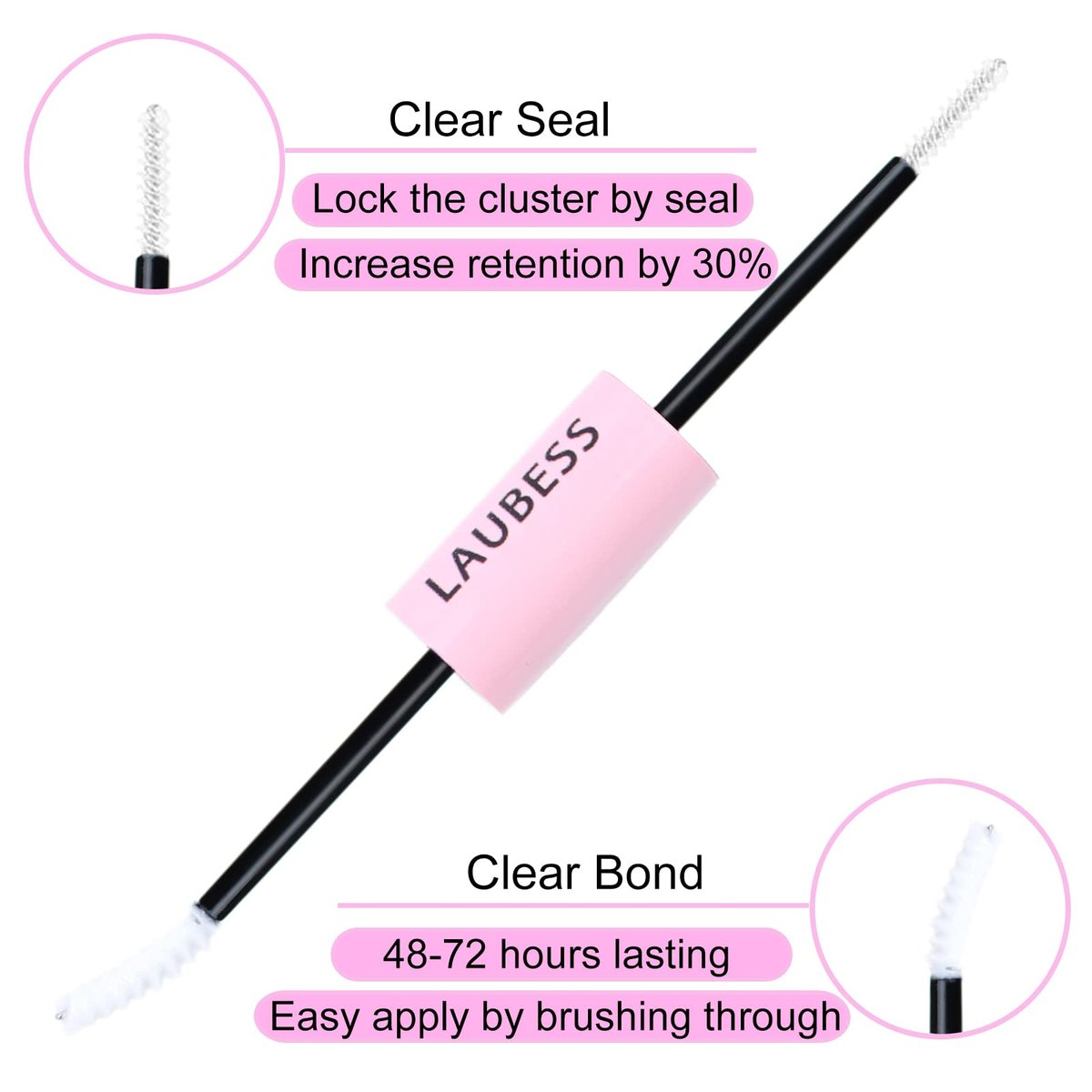 LAUBESS Lash Bond & Seal Clear Lash Glue – DIY Eyelash Extensions, Waterproof, Long Lasting, Strong Hold 48-72 Hours - görsel 5