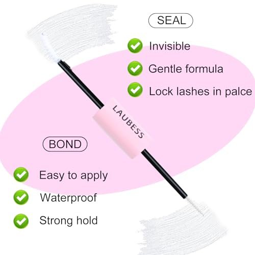 LAUBESS Lash Bond & Seal Clear Lash Glue – DIY Eyelash Extensions, Waterproof, Long Lasting, Strong Hold 48-72 Hours - görsel 4