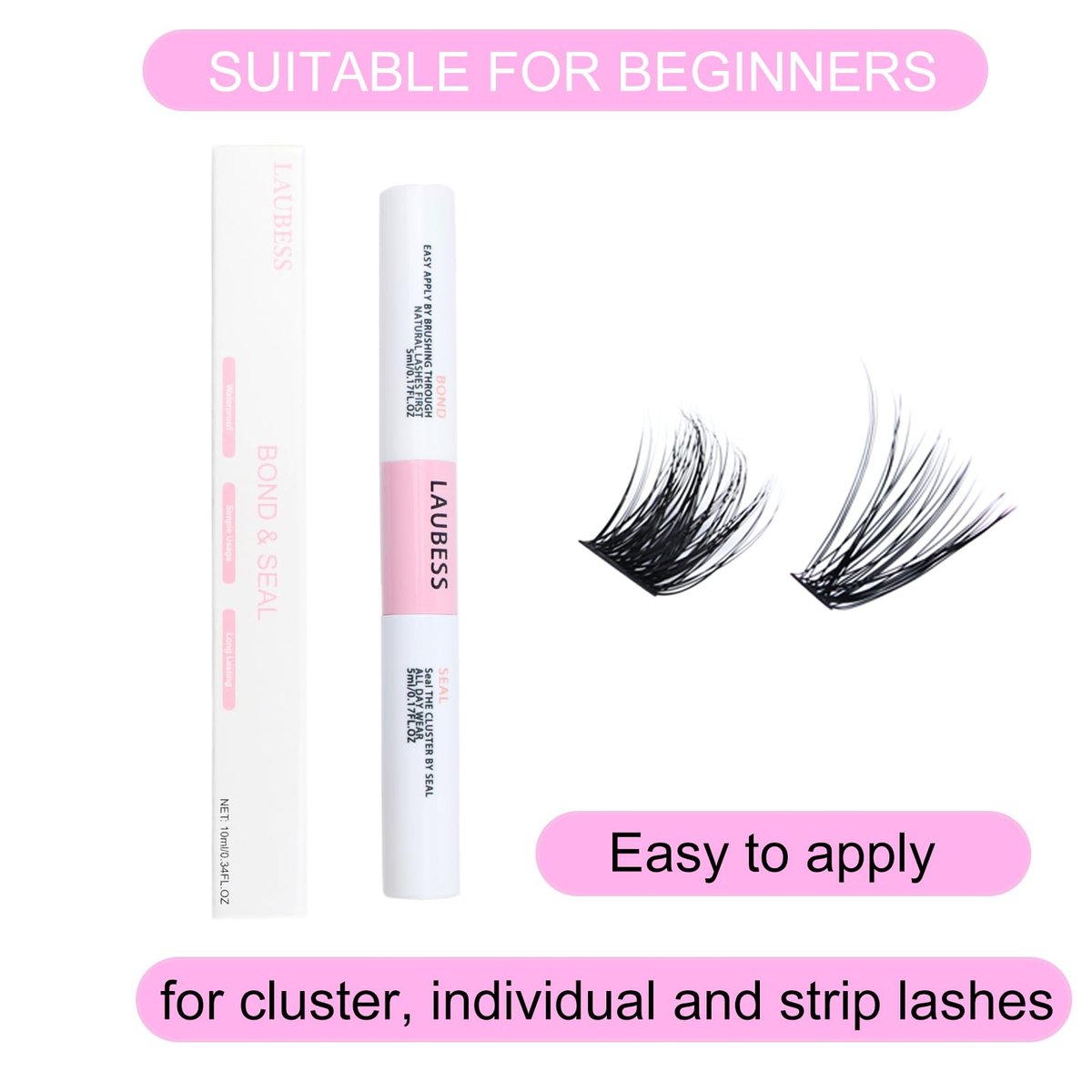 LAUBESS Lash Bond & Seal Clear Lash Glue – DIY Eyelash Extensions, Waterproof, Long Lasting, Strong Hold 48-72 Hours - görsel 11