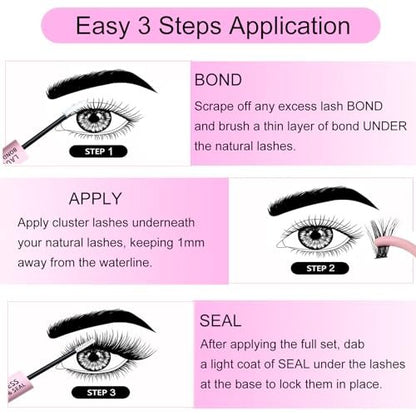 LAUBESS Lash Bond & Seal Clear Lash Glue – DIY Eyelash Extensions, Waterproof, Long Lasting, Strong Hold 48-72 Hours