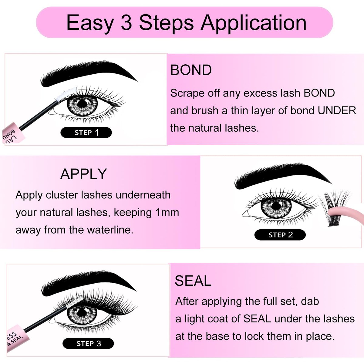 LAUBESS Lash Bond & Seal Clear Lash Glue – DIY Eyelash Extensions, Waterproof, Long Lasting, Strong Hold 48-72 Hours - görsel 7