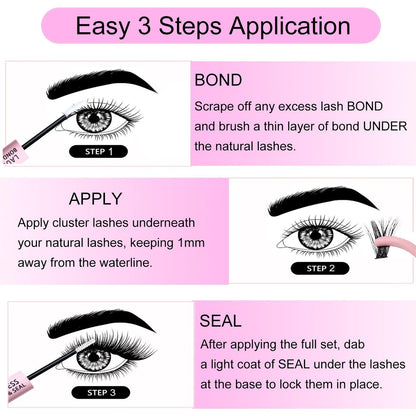 LAUBESS Lash Bond & Seal Clear Lash Glue – DIY Eyelash Extensions, Waterproof, Long Lasting, Strong Hold 48-72 Hours