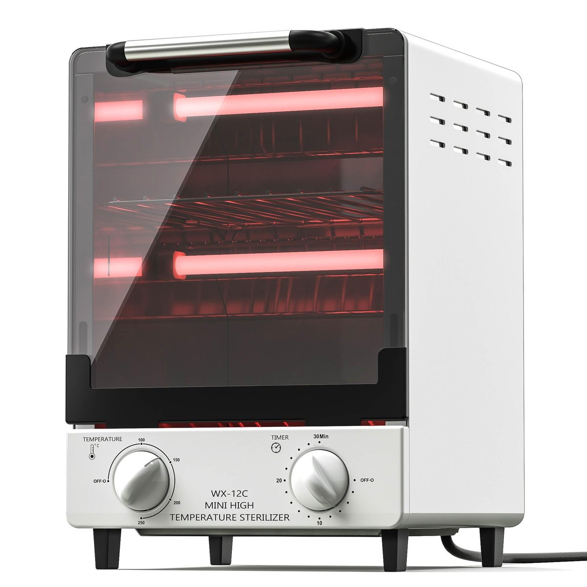 12L Multifunctional High Temperature Sterilizer for Nail Tools - 110V 1000W Stainless Steel with Temp Control, Timer & 2 Trays Avelisse