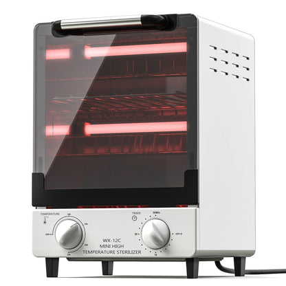 12L Multifunctional High Temperature Sterilizer for Nail Tools - 110V 1000W Stainless Steel with Temp Control, Timer & 2 Trays Avelisse