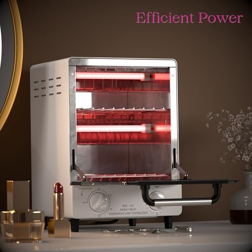 12L Multifunctional High Temperature Sterilizer for Nail Tools - 110V 1000W Stainless Steel with Temp Control, Timer & 2 Trays Avelisse