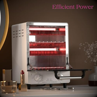 12L Multifunctional High Temperature Sterilizer for Nail Tools - 110V 1000W Stainless Steel with Temp Control, Timer & 2 Trays Avelisse