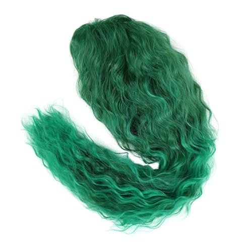 GNIMEGIL 26 Inch Long Curly Wavy Green Wig - Natural Ombre Fluffy Synthetic Hair for Mermaid Cosplay, St. Patrick's Day, Halloween Costumes - görsel 10