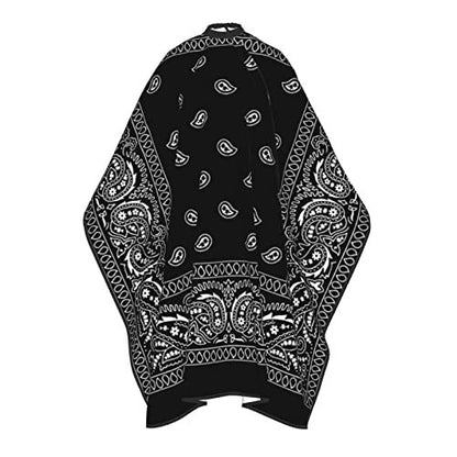 VERTEX&KAIBIN Black Paisley Barber Cape for Men – Professional Hair Cutting Cape, One Size Avelisse