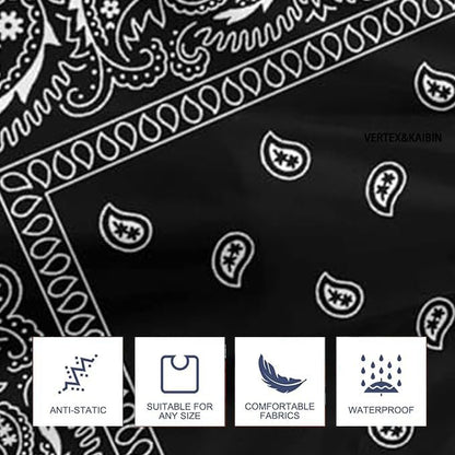 VERTEX&KAIBIN Black Paisley Barber Cape for Men – Professional Hair Cutting Cape, One Size Avelisse
