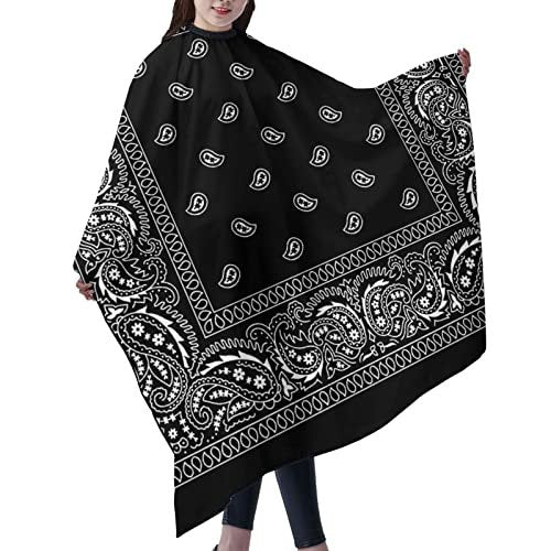VERTEX&KAIBIN Black Paisley Barber Cape for Men – Professional Hair Cutting Cape, One Size Avelisse