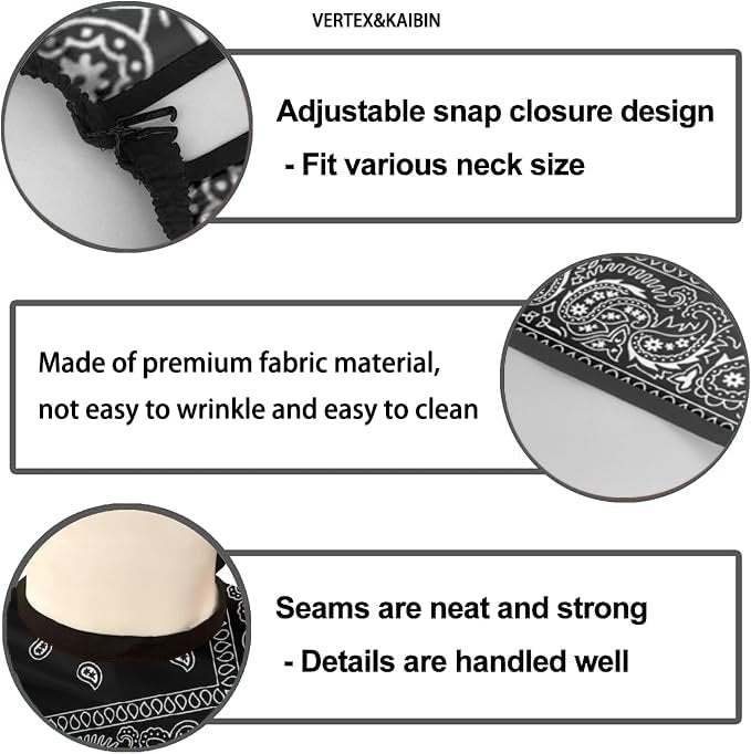VERTEX&KAIBIN Black Paisley Barber Cape for Men – Professional Hair Cutting Cape, One Size Avelisse