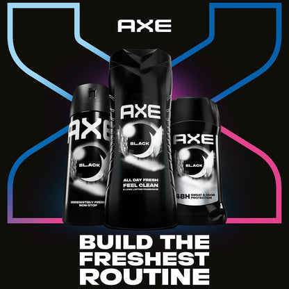 AXE Men's Body Wash Black 3-Pack – 3-in-1 Body, Face & Hair Wash, Frozen Pear and Cedarwood Scent, 33.8 Oz Each Avelisse