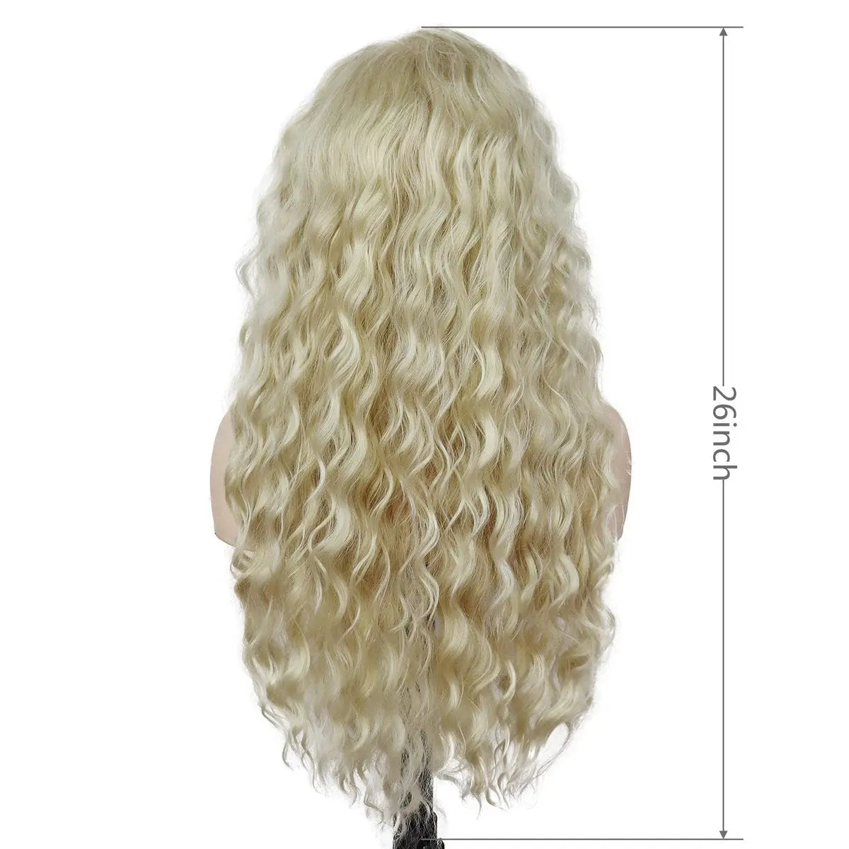 GNIMEGIL Womens Long Blonde Curly Wigs Wavy Fluffy Wig Soft Natural Looking Synthetic Hair Wig Thick Body Wave Hair for Daily Party Cosplay Halloween Costume (Lightest Blonde) Avelisse