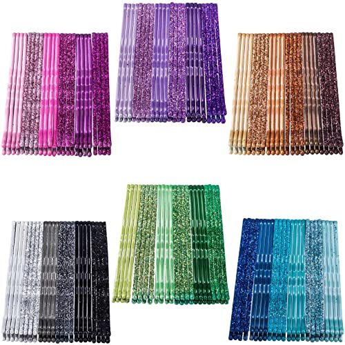 ANCIRS 144pcs Glittering Bobby Pins for Women – Assorted Color Metal Hair Styling Pins for Buns, Curls, and Everyday Hairstyles Avelisse