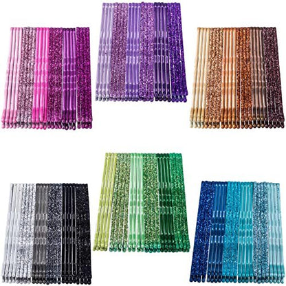 ANCIRS 144pcs Glittering Bobby Pins for Women – Assorted Color Metal Hair Styling Pins for Buns, Curls, and Everyday Hairstyles Avelisse