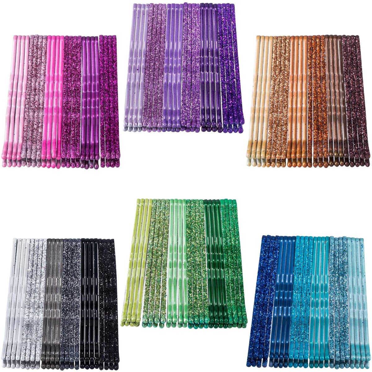 ANCIRS 144pcs Glittering Bobby Pins for Women – Assorted Color Metal Hair Styling Pins for Buns, Curls, and Everyday Hairstyles Avelisse