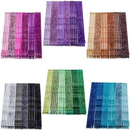 ANCIRS 144pcs Glittering Bobby Pins for Women – Assorted Color Metal Hair Styling Pins for Buns, Curls, and Everyday Hairstyles Avelisse