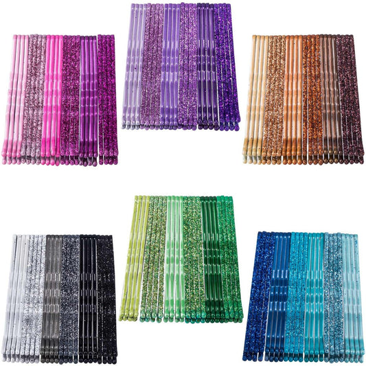 ANCIRS 144pcs Glittering Bobby Pins for Women – Assorted Color Metal Hair Styling Pins for Buns, Curls, and Everyday Hairstyles Avelisse