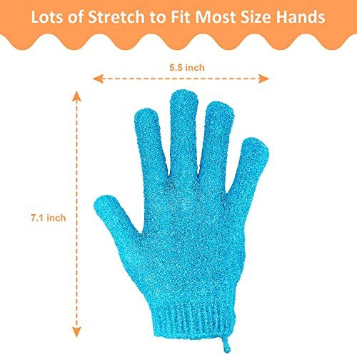 30 Pcs Exfoliating Gloves for Shower - 15 Colors Body Exfoliator Glove with Hanging Loop, Scrub Exfoliate Glove Mitt Bath Face Spa Hand Scrubber Wash Deep Scrubbing Dead Skin for Women Men, by Aisuly Avelisse