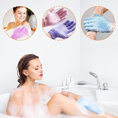 30 Pcs Exfoliating Gloves for Shower - 15 Colors Body Exfoliator Glove with Hanging Loop, Scrub Exfoliate Glove Mitt Bath Face Spa Hand Scrubber Wash Deep Scrubbing Dead Skin for Women Men, by Aisuly Avelisse