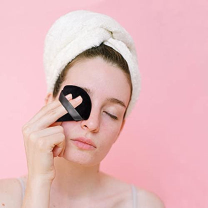 WEBBYBEAR 150 Pcs Black Triangle Velour Powder Puffs - Soft Face Makeup Sponges for Loose, Mineral & Body Powder, Wet & Dry Application Avelisse