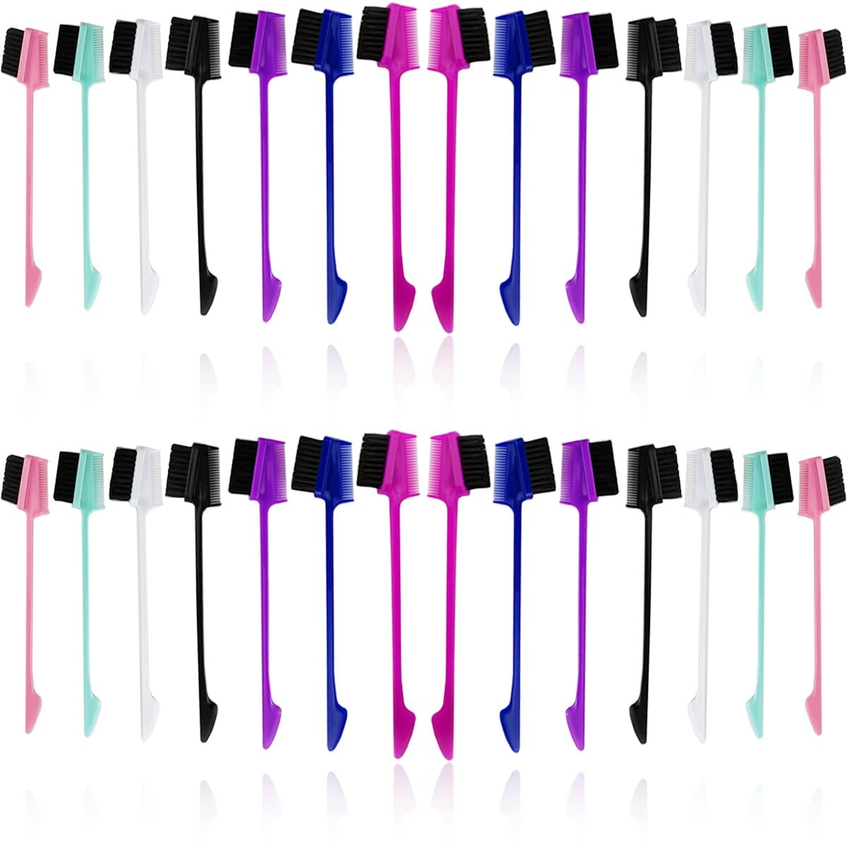 NSBELL 28-Piece 3-in-1 Hair Edge Brush & Double-Sided Hair Comb Set – 7 Colors Avelisse
