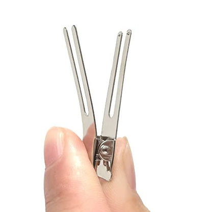 60-Pack Double Prong Pin Curl Clips - Gingbiss 1.8" Duck Billed Alligator Hair Clips for Styling Sectioning with Storage Box - Silver Metal Salon Barber DIY