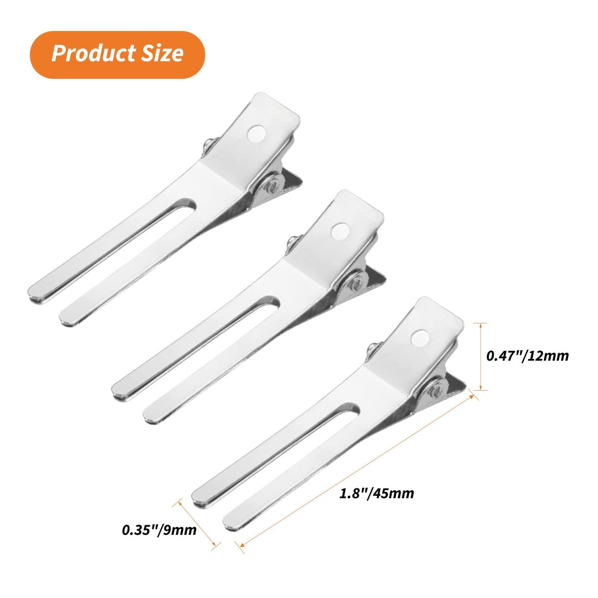 60-Pack Double Prong Pin Curl Clips - Gingbiss 1.8" Duck Billed Alligator Hair Clips for Styling Sectioning with Storage Box - Silver Metal Salon Barber DIY - görsel 5