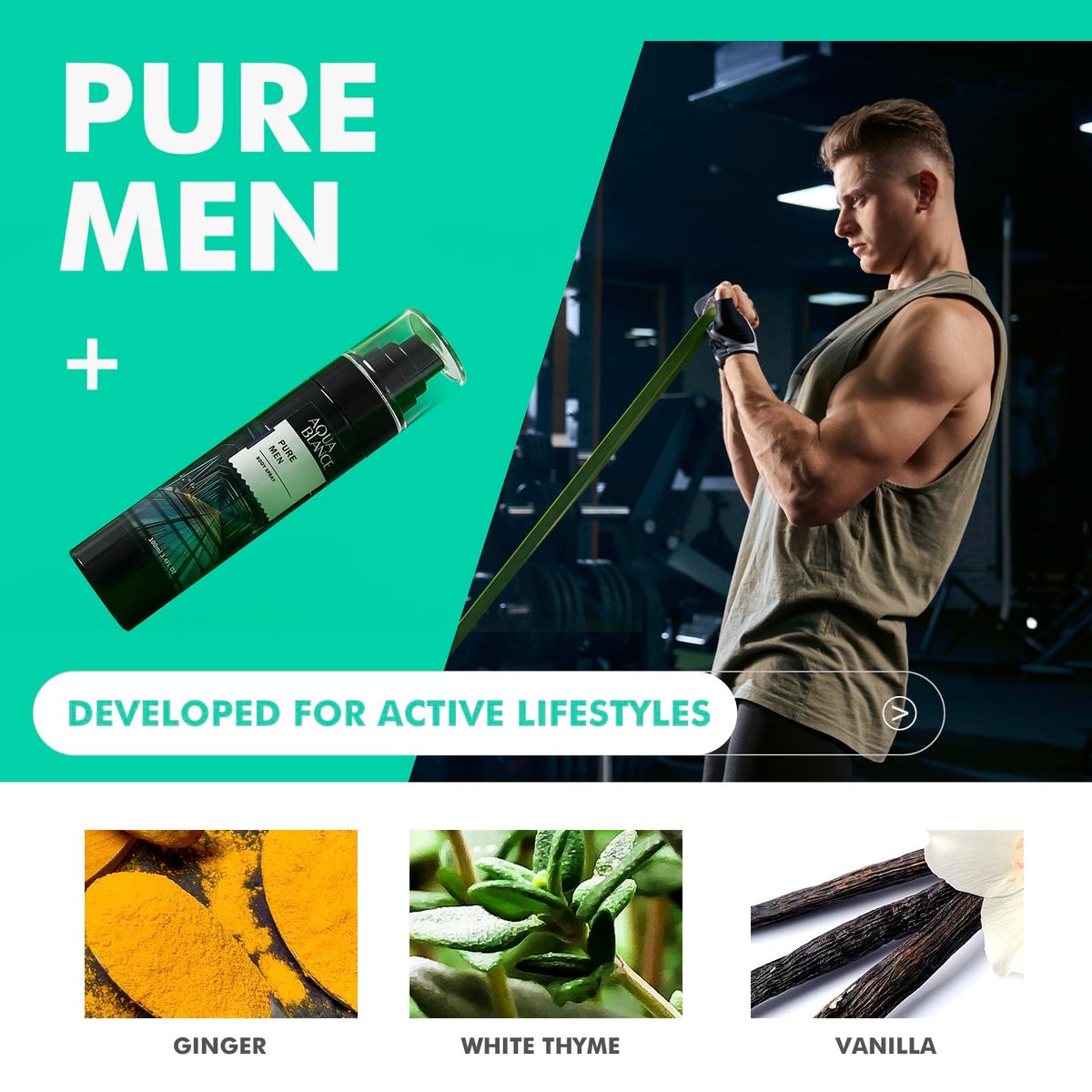 AQUA BLANCE Fragrance Mist Body Spray for Men, Pack of 3, 3.4 Fl Oz Each Avelisse