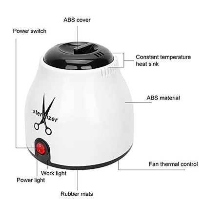 YUYTE Metal Tools Hot Air Sterilizer with Quartz Sand – Nail Art Sterilizer Container for Scissors, Tweezers & More