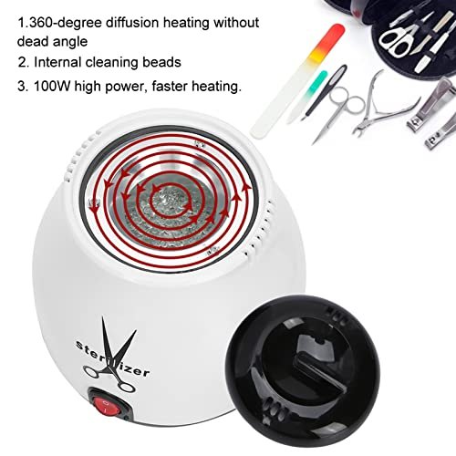 YUYTE Metal Tools Hot Air Sterilizer with Quartz Sand – Nail Art Sterilizer Container for Scissors, Tweezers & More - görsel 4