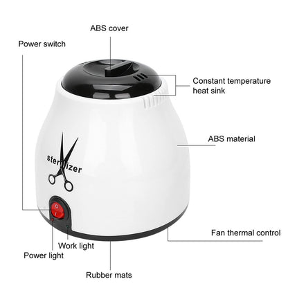 YUYTE Metal Tools Hot Air Sterilizer with Quartz Sand – Nail Art Sterilizer Container for Scissors, Tweezers & More