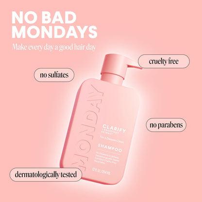 MONDAY HAIRCARE CLARIFY Shampoo with Grapefruit Extract & Ceramides for Oily Hair Prone to Build-up, 354 mL