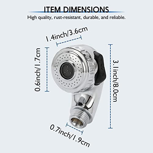LukLoy 1 Pack Salon Shampoo Bowl Sprayer Head – Side Control 2-Mode Switch, High-Pressure Professional G1/2 Handheld Faucet Sprayer for Salon Sink Hose, Spa & Pedicure Chairs (Chrome) Avelisse