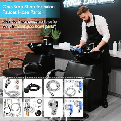 LukLoy 1 Pack Salon Shampoo Bowl Sprayer Head – Side Control 2-Mode Switch, High-Pressure Professional G1/2 Handheld Faucet Sprayer for Salon Sink Hose, Spa & Pedicure Chairs (Chrome) Avelisse
