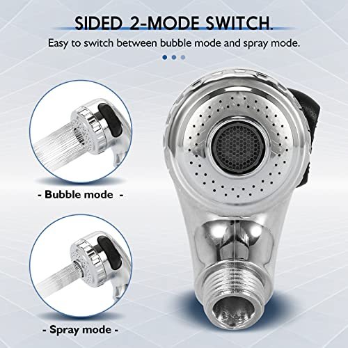 LukLoy 1 Pack Salon Shampoo Bowl Sprayer Head – Side Control 2-Mode Switch, High-Pressure Professional G1/2 Handheld Faucet Sprayer for Salon Sink Hose, Spa & Pedicure Chairs (Chrome) Avelisse
