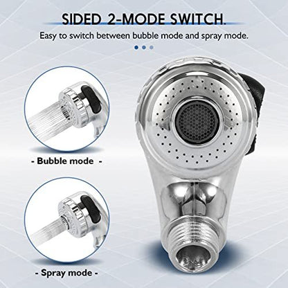 LukLoy 1 Pack Salon Shampoo Bowl Sprayer Head – Side Control 2-Mode Switch, High-Pressure Professional G1/2 Handheld Faucet Sprayer for Salon Sink Hose, Spa & Pedicure Chairs (Chrome) Avelisse