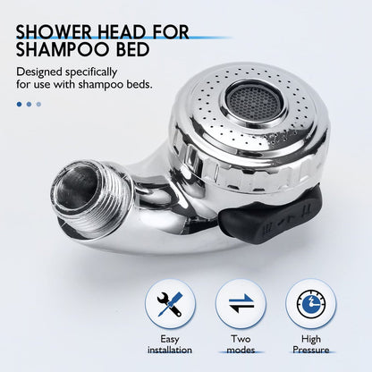 LukLoy 1 Pack Salon Shampoo Bowl Sprayer Head – Side Control 2-Mode Switch, High-Pressure Professional G1/2 Handheld Faucet Sprayer for Salon Sink Hose, Spa & Pedicure Chairs (Chrome) Avelisse