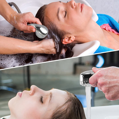 LukLoy 1 Pack Salon Shampoo Bowl Sprayer Head – Side Control 2-Mode Switch, High-Pressure Professional G1/2 Handheld Faucet Sprayer for Salon Sink Hose, Spa & Pedicure Chairs (Chrome) Avelisse
