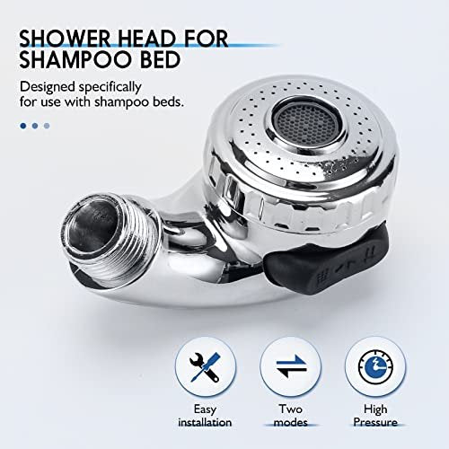 LukLoy 1 Pack Salon Shampoo Bowl Sprayer Head – Side Control 2-Mode Switch, High-Pressure Professional G1/2 Handheld Faucet Sprayer for Salon Sink Hose, Spa & Pedicure Chairs (Chrome) Avelisse