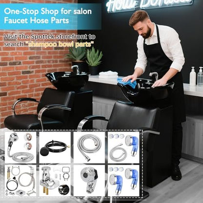 LukLoy 1 Pack Salon Shampoo Bowl Sprayer Head – Side Control 2-Mode Switch, High-Pressure Professional G1/2 Handheld Faucet Sprayer for Salon Sink Hose, Spa & Pedicure Chairs (Chrome) Avelisse