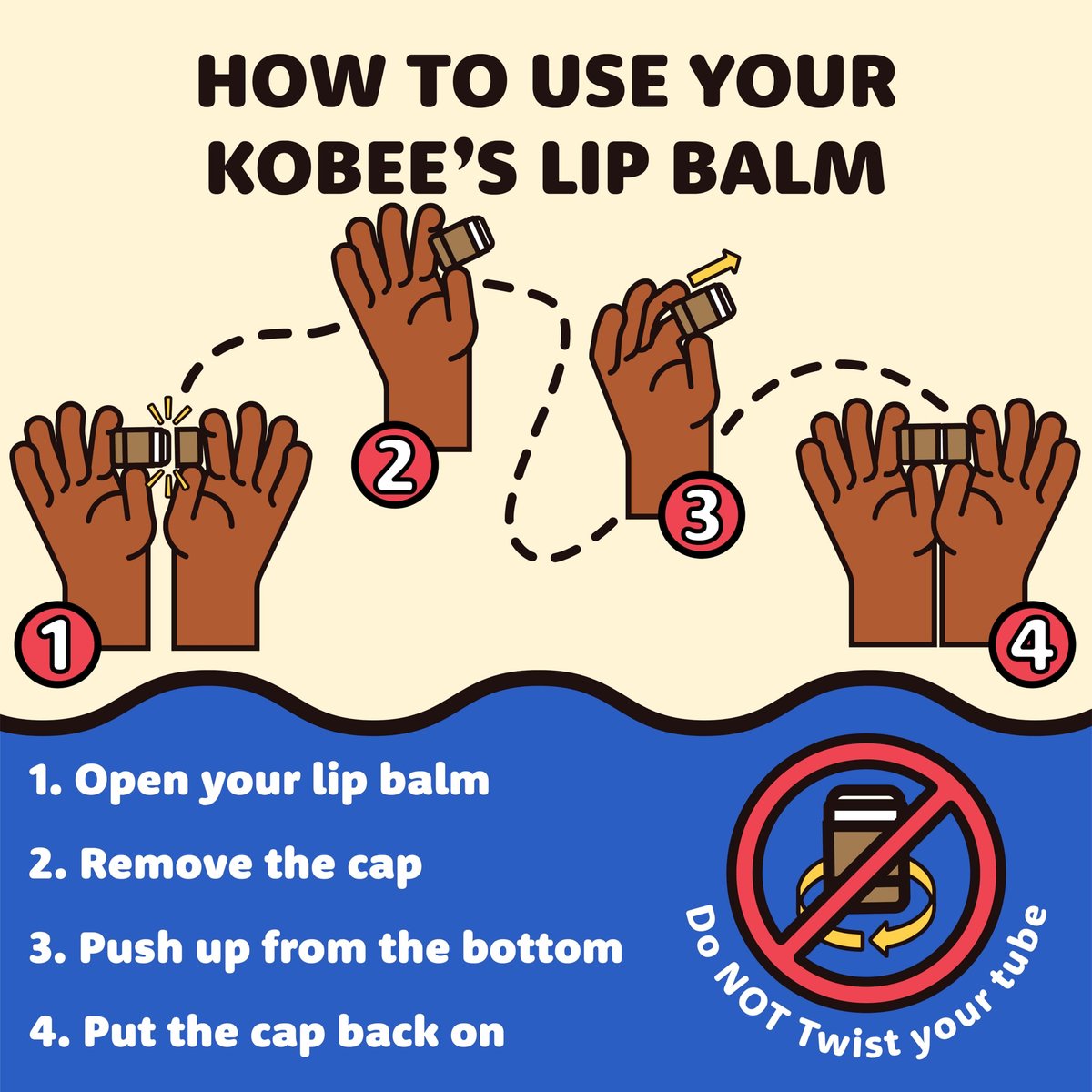 Kobeesco Fruit Flavors 4 Pack - All Natural Lip Balm, Moisturizer & Repair Treatment Avelisse