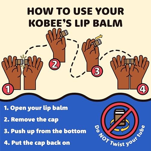 Kobeesco Fruit Flavors 4 Pack - All Natural Lip Balm, Moisturizer & Repair Treatment Avelisse