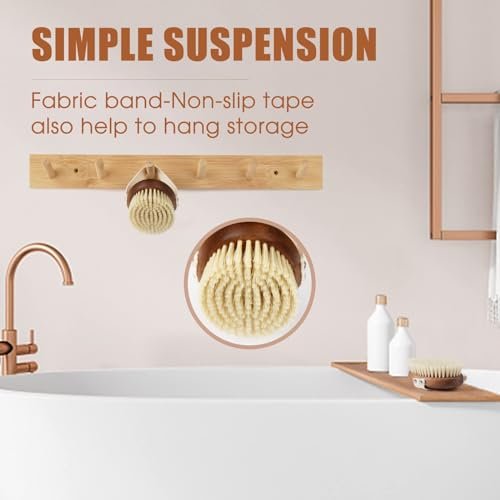 SAMEBUTECO Solid Acacia Wood Boar Bristle Body Brush for Dry Brushing, Exfoliation & Lymphatic Drainage - Oval Shape, Comfortable Grip - görsel 12