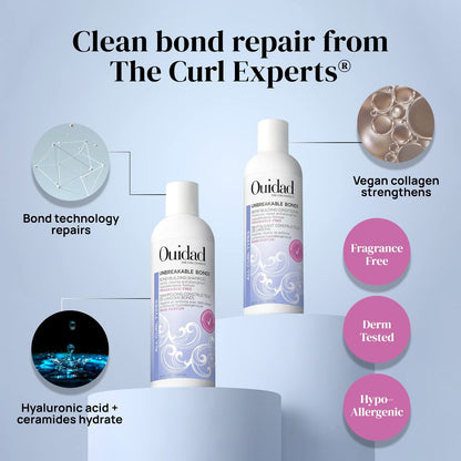 OUIDAD Unbreakable Bonds Bond Building Shampoo for Curly Hair - Fragrance Free - 8.5 oz Avelisse
