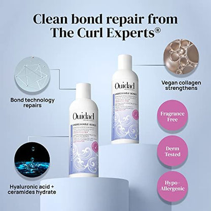 OUIDAD Unbreakable Bonds Bond Building Shampoo for Curly Hair - Fragrance Free - 8.5 oz Avelisse