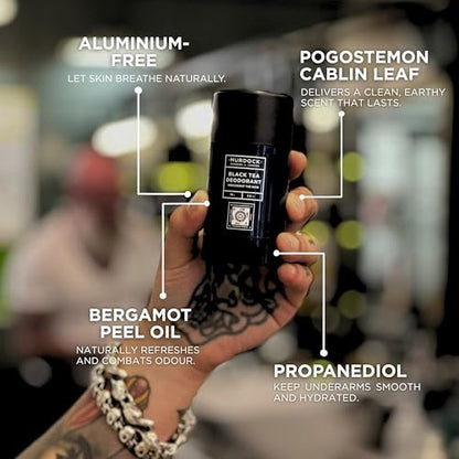 Murdock London Black Tea Deodorant - Natural, Skin-Friendly Deodorant for Sensitive Skin, 75g Avelisse