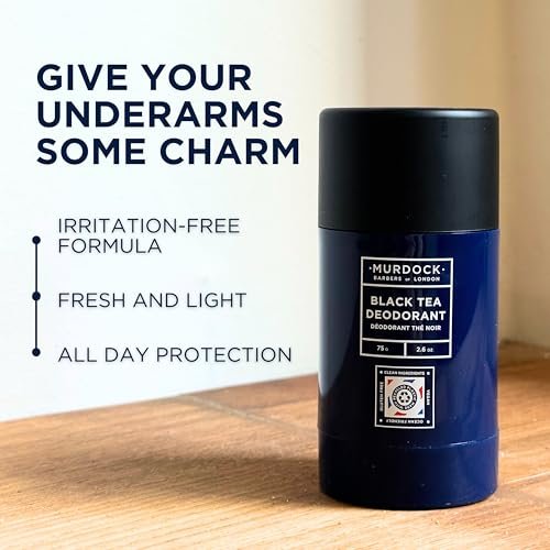 Murdock London Black Tea Deodorant - Natural, Skin-Friendly Deodorant for Sensitive Skin, 75g Avelisse