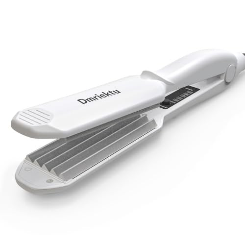 Dmriektu Hair Crimper for Women - Ceramic Crimping Iron for Volumizing Fluffy Hairstyles, Adjustable Temperature, Dual Voltage, Auto Off Avelisse